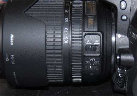 Photo d'un objectif zoom Nikon 18-105mm avec r�duction de vibration (VR)